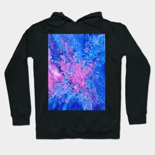 Blueberry Blitz Acrylic Pour - Fluid Painting Hoodie